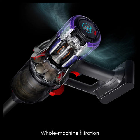 Cross-section view of Cordless Vacuum With Motorbar Cleaner Head For Hardwood Floors And Carpets, Detangles Hair, Whole-machine filtration