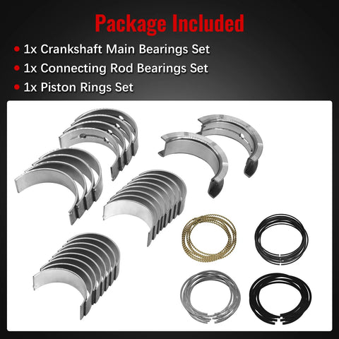 Beefy Main Rod Bearings And Piston Rings Kit For Silverado Tahoe Suburban Sierra Yukon Gen III IV LS 4.8L 5.3L 1999 2013