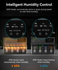 No Sweat 3D Printer Filament Drying Heater Kit Upgrades Bambu Lab AMS Gen One showing humidity control display and heating modules.