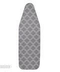 Thick 3mm Felt Ironing Board Cover And Pad For 42x14 Standard Size With Scorch And Stain Resistant Cotton Heavy Duty Drawstring Snug Fit Grey Tile Pattern, showing grey tile design