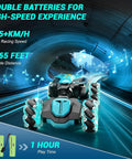 Gesture Sensing RC Stunt Car With Remote And Wristband Control, 2.4GHz 4WD Transforming Car, racing through a tunnel with lights and music