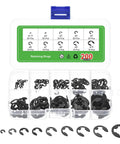 200 Pcs E Clip Circlip External Retaining Rings Kit With Ten Sizes M1 5 To M10 In 65Mn Carbon Steel Snap Rings in box