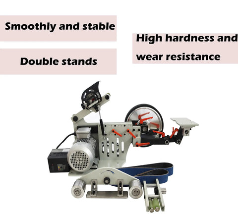 Badass Heavy Duty Belt Grinder And Sander Polisher With Variable Speed Setup For Knife Sharpening with double stands.