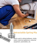 Hand Retractable Spring Plunger M10 Stainless Steel Quick Release Pin Lockout Pin With Nut And Knurled Handle in use on toolbox.
