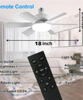 Image showing a 2 Pack Socket Fan Light With Remote, 18 Inch Low Profile Ceiling Fan Light Kit, dimmable LED bulbs, with remote control features.