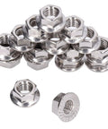 50Pcs Flange Nut Set Stainless Steel A2 70 DIN 1587 Rustproof Locking Nuts For M3 M4 M5 M6 M8 M10 M12 Bolts Heavy Duty Vibration Resistant Fasteners