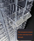 Tough As Nails Heavy Duty Parts Sorting Cabinet with smooth gliding lockable drawers showing transparent drawer detail.
