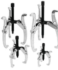 Beefy Built Tough Gear Puller Set 3 Jaw 4 Piece with 3 4 6 and 8 Inch Reversible Pullers for Auto Repair and Vehicle Maintenance