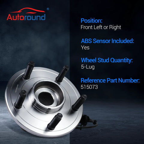 Beefed Up Front Wheel Bearing Hub Assembly For Dodge Ram 1500 2002 To 2005 With 5 Lug And ABS Heavy Duty Front Left Or Front Right
