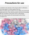 Precautions for use text with color-coded tire plugs from Pack Of 90 Tire Repair Kit With Plugs And Screwdriver, Do It Yourself Flat Tire Fix