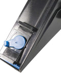 Close-up of Zunder Drywall Banjo Taping Tool With Belt Holster, featuring a blue adjustment knob on the waterproof surface.