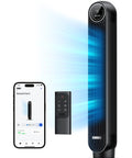 Bedroom Tower Fan With Remote And Wi Fi Voice Control Ultra Quiet Bladeless Standing Fan with phone app and remote control