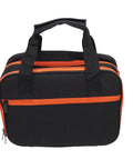 Front view of Double Layer Protective Carrying Case For Circuit Breaker Finders And Electrician Tools with elastic straps.
