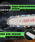 Close-up of Six Inch Cordless Mini Chainsaw With 2025 Upgraded Copper Motor showcasing chain and guide bar design.