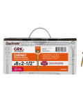 Box of Low Profile Cabinet Screws Two And A Half Inch, 1500 Count, Climatek Coated For Indoor Outdoor Use, with single gold screw
