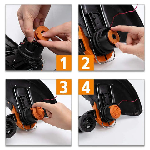 Easy Install Edger Spool Replacement 10ft 0.065 Inch For Worx Weed Eater String Trimmer installation steps