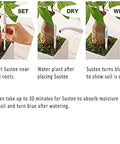 Leave In Soil Moisture Meter Pen Set Of Four For Home Garden Green Small Probes Continuous Plant Water Monitoring For Two Inch Two And A Half Inch And Three Inch Pots Easy To Read Digital Readout, shown in dry and wet soil
