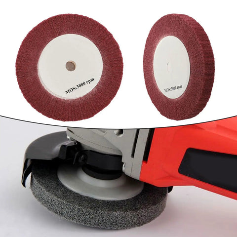 Heavy Duty Non Woven Nylon Flap Polishing Wheel 320 Grit Abrasive Disc for stainless steel and wood with drill.