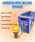 High Frequency Induction Heater 6000W Flameless Metal Melting Furnace with control panel and melting coil, ideal for metalworking.