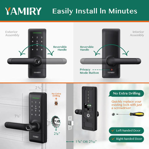 Tight Biometric Smart Door Lock With Fingerprint Keyless Entry And Seamless App Control For Hosts Featuring Six Fo Sho Access Options Plus No Sweat Diy Installation In Matte Black