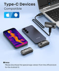 USB-C Thermal Imaging Camera For Android And iPhone, Grab-And-Go Handheld Pro-Grade 320x240 Infrared Imager connected to devices