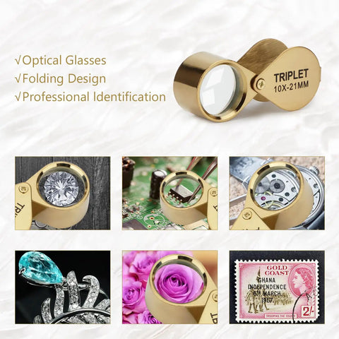10X Folding Pocket Jeweler Loupe Magnifier With Ultra Clear Lens For Inspecting Jewelry Stamps And Tiny Details On The Go Portable Eye Loop Magnifying Tool For Jewelry Makers And Collectors