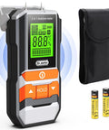 2 In 1 Pin And Pinless Wood Moisture Meter Digital Humidity Sensor Detector with case and batteries displayed