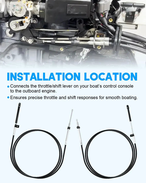 Gen I Boat Outboard Throttle And Shift Cable Set Fits Mercury MerCruiser Quicksilver Outboards 18ft 2 Pack CC17918 Installation