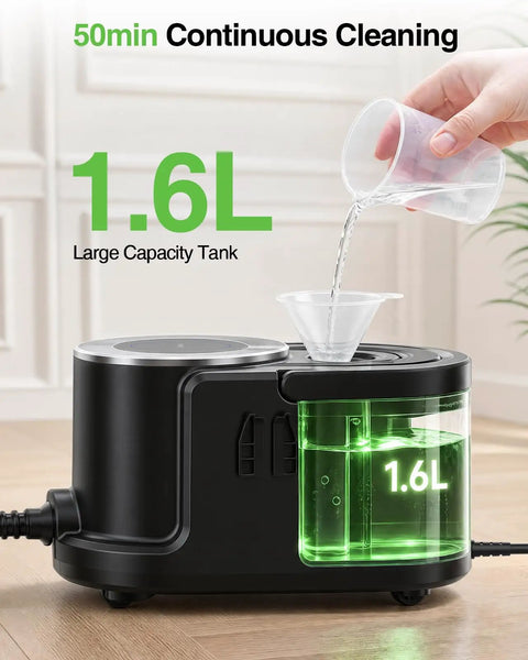 Heavy Duty TaskStar Steam Cleaner With High Pressure For Cleaning Floors And Greasy Grills showcasing 1.6L water tank.
