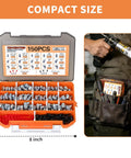 Grease Fittings Assortment Set With SAE And Metric Zerk Fittings 150 Pieces shown in compact case with fitting caps