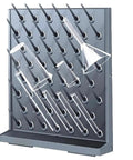 52 Rod Wall Mounted Laboratory Drying Rack With Drainage Outlet Design Detachable And Reassembleable For Lab Glassware Storage and various tools displayed.