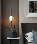 Black Modern Pendant Light Fixtures Set Of 3 Dimmable LED Mini Pendants With Crystal Accents In Bedroom Setup