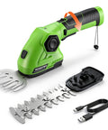 2 In 1 Cordless Grass Shear And Shrub Trimmer For Quick Hedge Shaping, Handheld Hedge Cutter With Battery And USB Cable