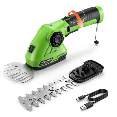 2 In 1 Cordless Grass Shear And Shrub Trimmer For Quick Hedge Shaping, Handheld Hedge Cutter With Battery And USB Cable