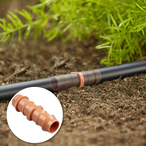 Drip Irrigation Barbed Coupling Set, 20 Pack, 1/2 Inch Tubing Fittings For 17mm 0.600 Inch ID Drip Lines in garden installation