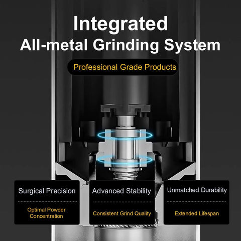 All-metal grinding system for Portable Coffee Grinder With 60 Grind Settings And Conical Burr, USB C Rechargeable, 4400mAh Battery