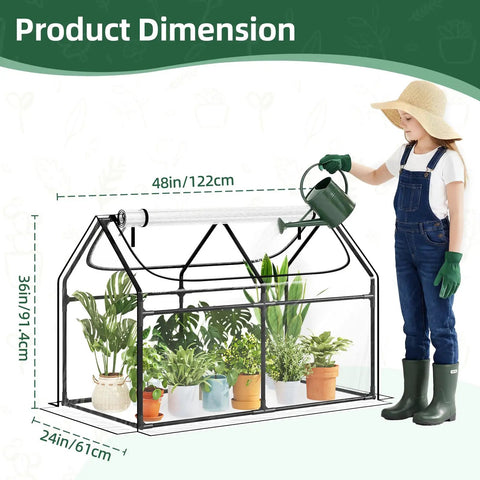 Compact Outdoor Mini Greenhouse For Backyards And Patios With 4x2x3 Ft Footprint Dual Large Zipper Doors Clear PVC Cover Reinforced Frame Perfect For Seedlings Flowers And Herbs Easy Peasy Garden Protection
