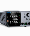 High Precision DC Power Supply With Encoder Knob 30V 10A Beefy Bench Unit USB Type C, black and gray, with digital display