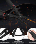 Heavy Duty Snap Ring Pliers Set Two Piece 16 Inch Circlip Pliers For Internal And External Rings With 45 Degree And 90 Degree Tips Ideal For Vehicle Maintenance And Repair By Inchoco, showing interchangeable tips and ratchet mechanism.