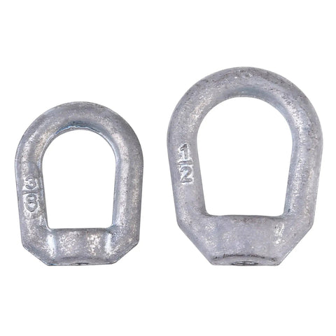 Built Tough Heavy Duty Galvanized Steel Eye Nut With Half Inch UNC Thread Bail Type Ring Lifting Fastener Marine Grade Female Thread 2250 Pound Load Capacity Four Pack