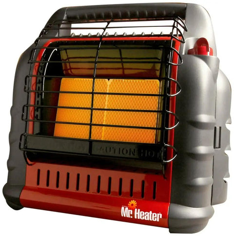 Portable Big Buddy Propane Heater Bundle With 10 Foot Hose And Brass Tank Adapter for indoor outdoor use, front view