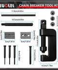 13 Piece Chain Breaker Tool Kit With Rivet And Roller Chain Link Removal Tool Heavy Duty Chain Splitter components display