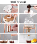 Steps for using Polished Glass Cold Brew Coffee Maker Featuring Precise Drip Valve And Rugged Stainless Steel Base.