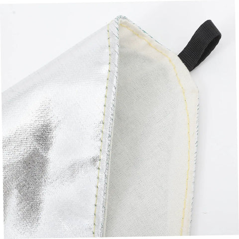 Detail of Heavy Duty Aluminum Foil High Heat Resistant Arm Sleeves with aluminized shell and adjustable strap for mechanics.