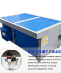 Rugged Metalworking Down Draft Table Dust Collector Vacuum featuring heavy duty multi stage filtering and killer suction with pressure gauge.