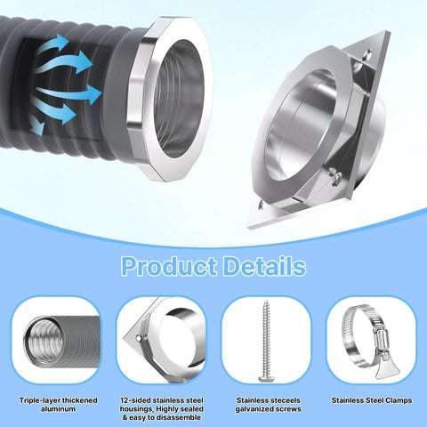 Magnetic Dryer Vent Connector with Quick Connect Hose Coupling and Strong Magnetic Seal for No Fuss Easy Install product details