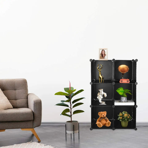 Modern Metal Wire Cube Storage Organizer With 20 Cubes in living room setting, showcasing decor and toys on durable steel frame.