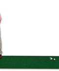 Man practicing on Indoor Outdoor Golf Putting Mat 11 Foot Long 36 Inch Wide Practice Green For Home Office Garage With Crease Free Backing