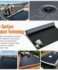 Real Deal Self Adhesive EPDM Rubber Roofing Membrane For Flat Roofs 53 Mil Thick 39 In Wide By 16 Ft Long applied on a sloped roof.