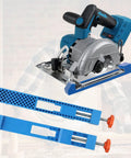 Pro Grade Circular Saw Milling Clamp And Base Guide For 4 To 6 Inch Cutting shown with adjustable jig for wood and marble projects.
